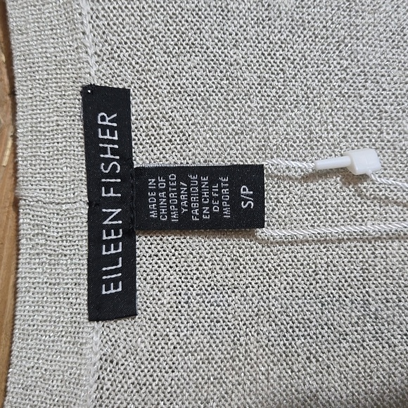 Eileen Fisher Fine Organic Linen Crepe Sparkle Long Sleeve Cardigan Size Small - Picture 4 of 11